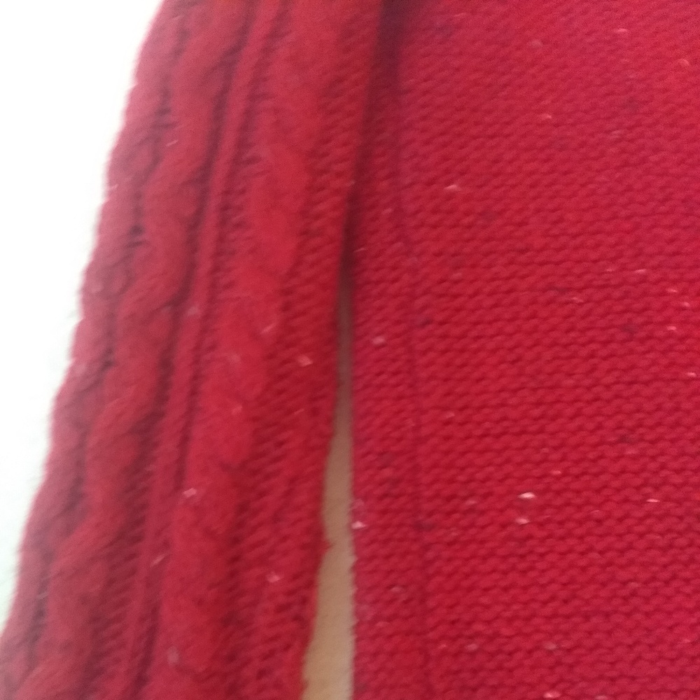 St. John's Bay Red Cable Knit Sweater - Picture 5 of 6